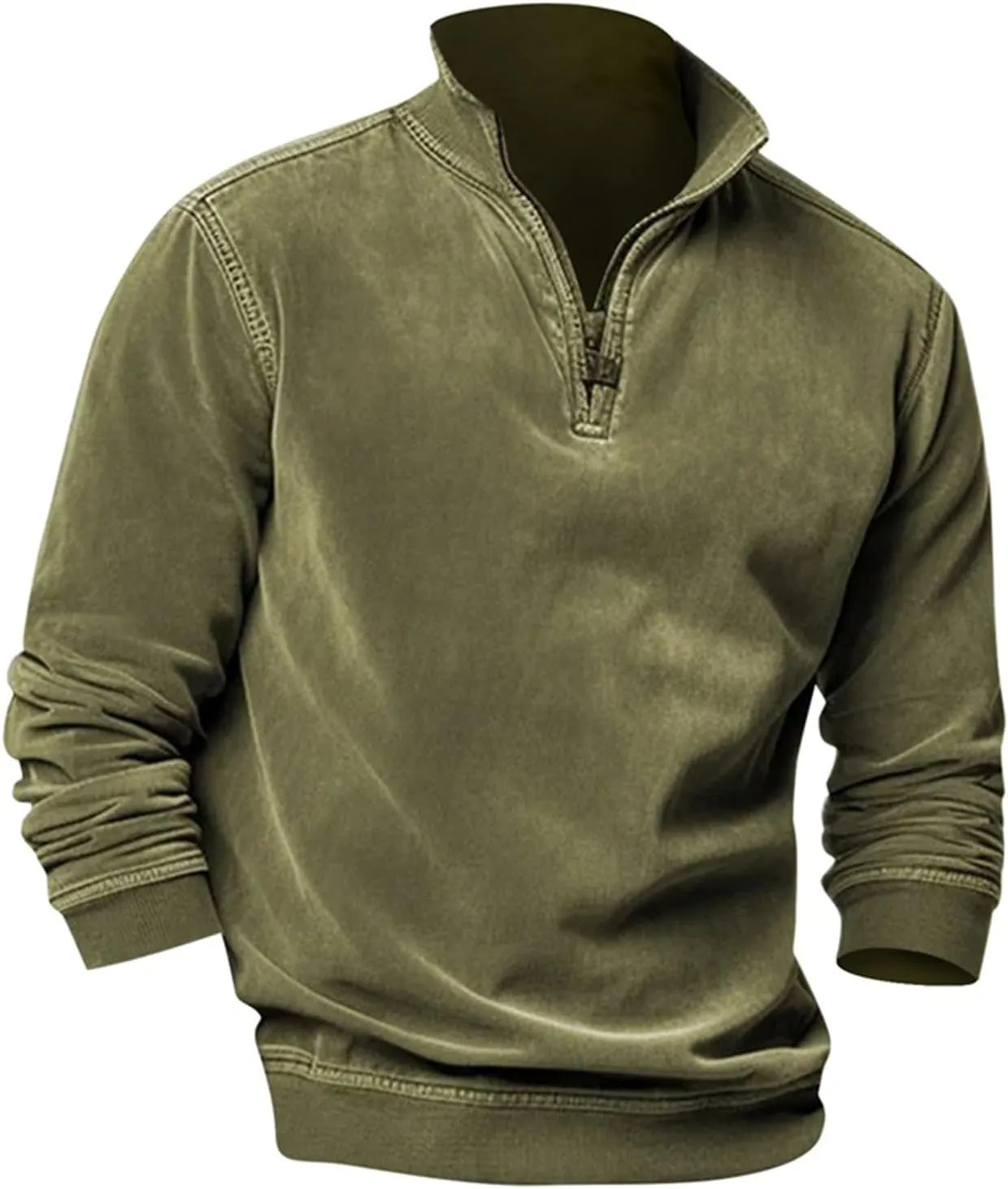 2024 Men's Sweaters 1/4 Zip Up Casual Turtleneck Pullover Polo Slim Fit Sweaters Long Sleeve Thermal Sweatshirts