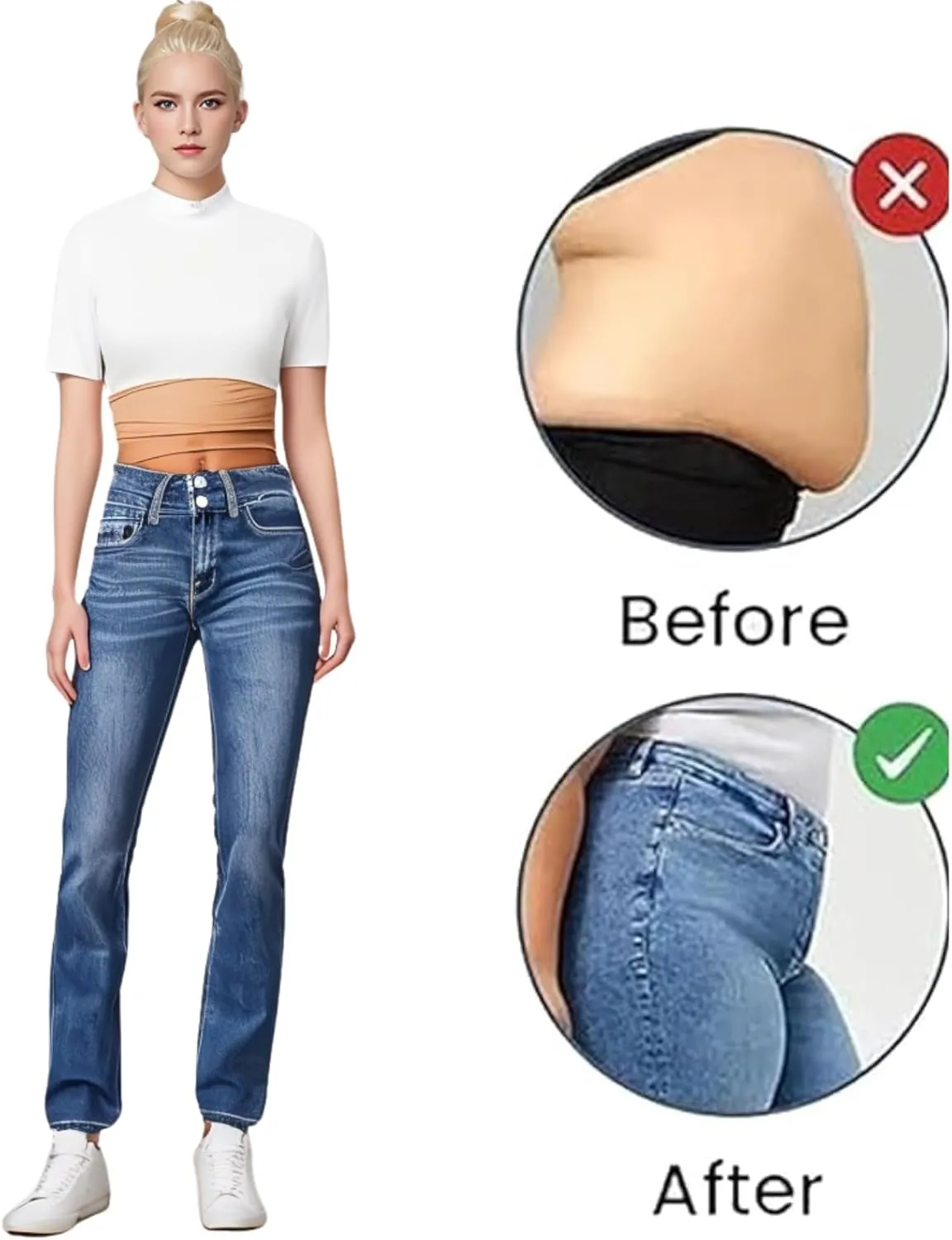 Acapi Jeans Women, Jean Akapi, Butt Lift Slim Fit High Waisted Stretch Jeans for Women