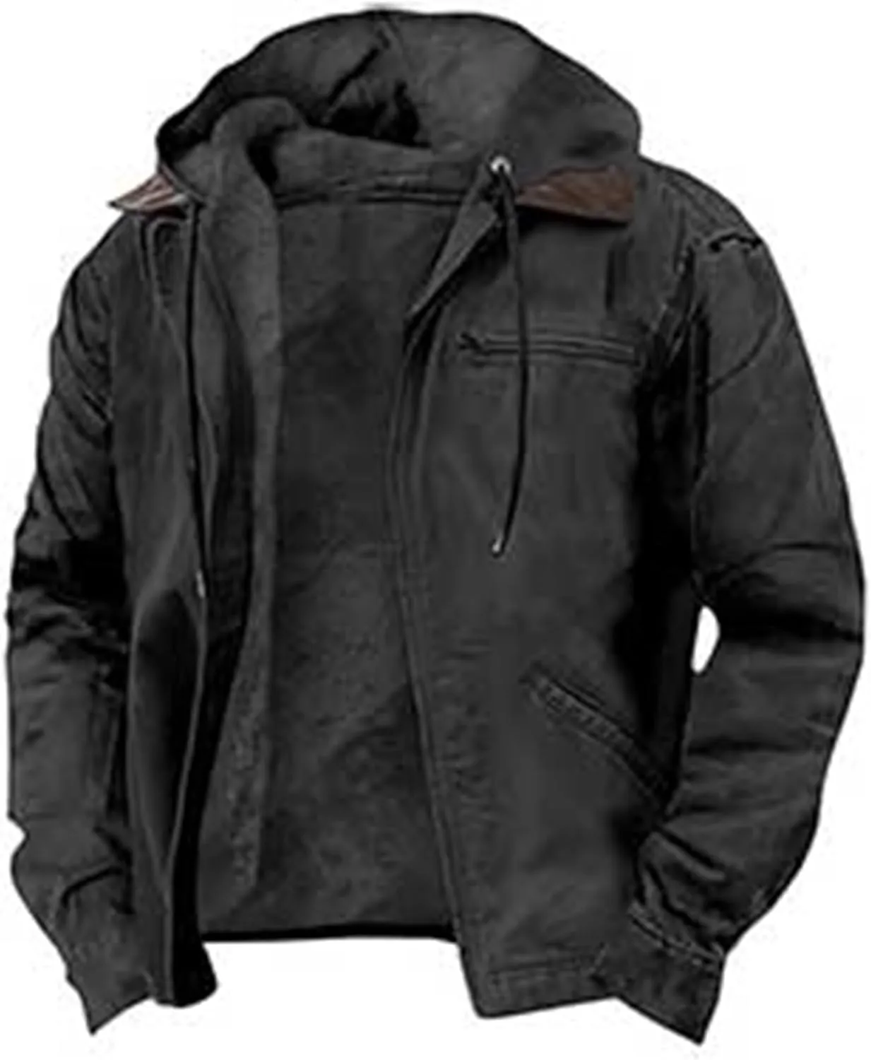ADJHDFH Camp Hoodie Sherpa Lined Bomber Jacket Men Fleece Hoodies For Men Zip Up 5Xl Bomber Jacket for Men Big And Tall