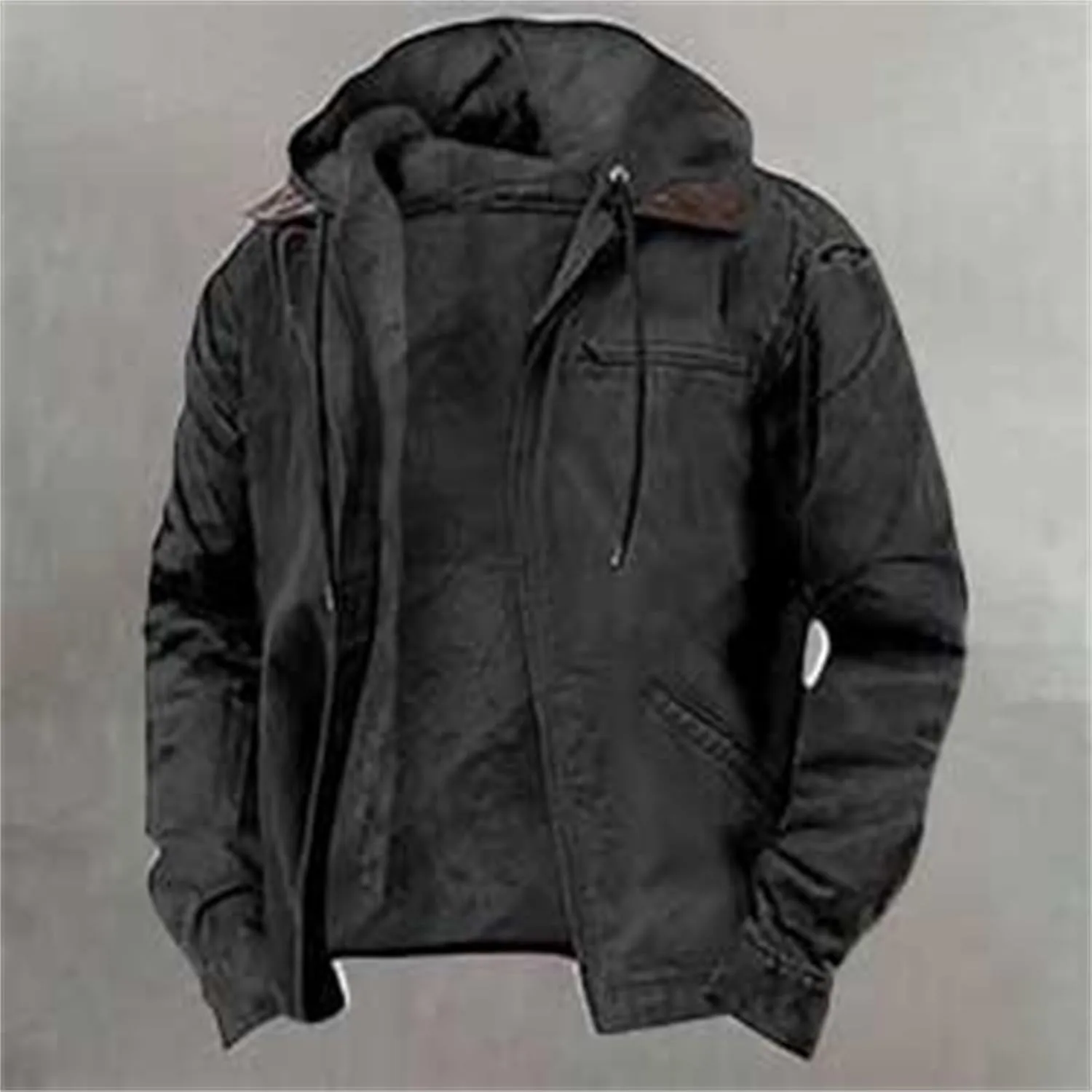 ADJHDFH Camp Hoodie Sherpa Lined Bomber Jacket Men Fleece Hoodies For Men Zip Up 5Xl Bomber Jacket for Men Big And Tall