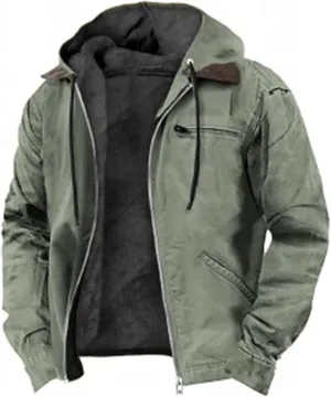 ADJHDFH Camp Hoodie Sherpa Lined Bomber Jacket Men Fleece Hoodies For Men Zip Up 5Xl Bomber Jacket for Men Big And Tall