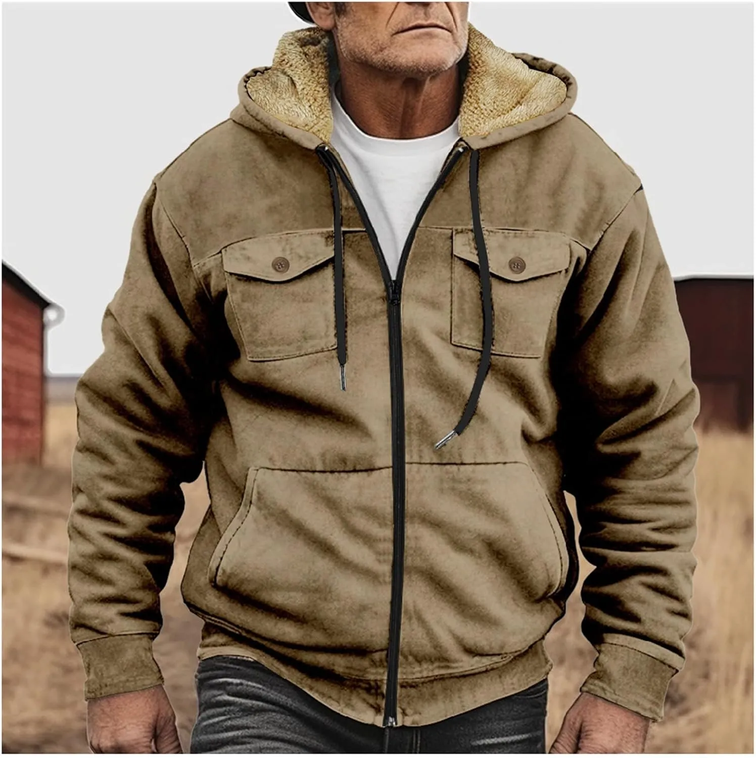 ADJHDFH Heavyweight Hoodie Big And Tall Jackets for Men 5Xl Mens Full Zip Jacket 5Xl Bomber Jacket for Men Big And Tall