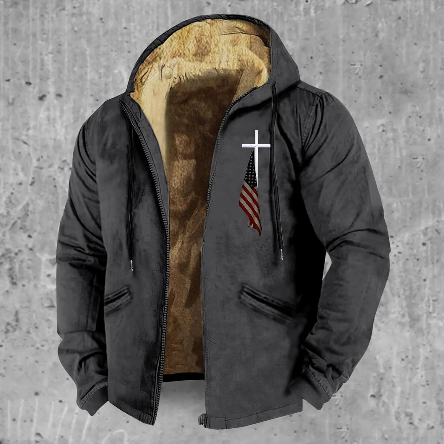 ADJHDFH Sherpa Lined Zip Up Hoodie Men Sherpa Lined Bomber Jacket Men Mens Thin Zip Up Hoodie Sherpa Lined Zip Up Hoodie