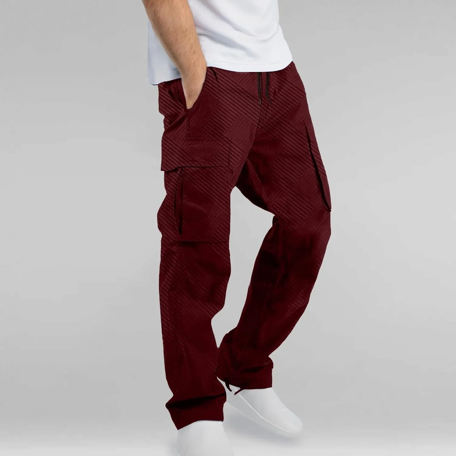 Aniywn Cargo Pants for Men Casual Baggy Work Hiking Pants Relax Fit Outdoor Big and Tall Workout Joggers with Multi Pockets