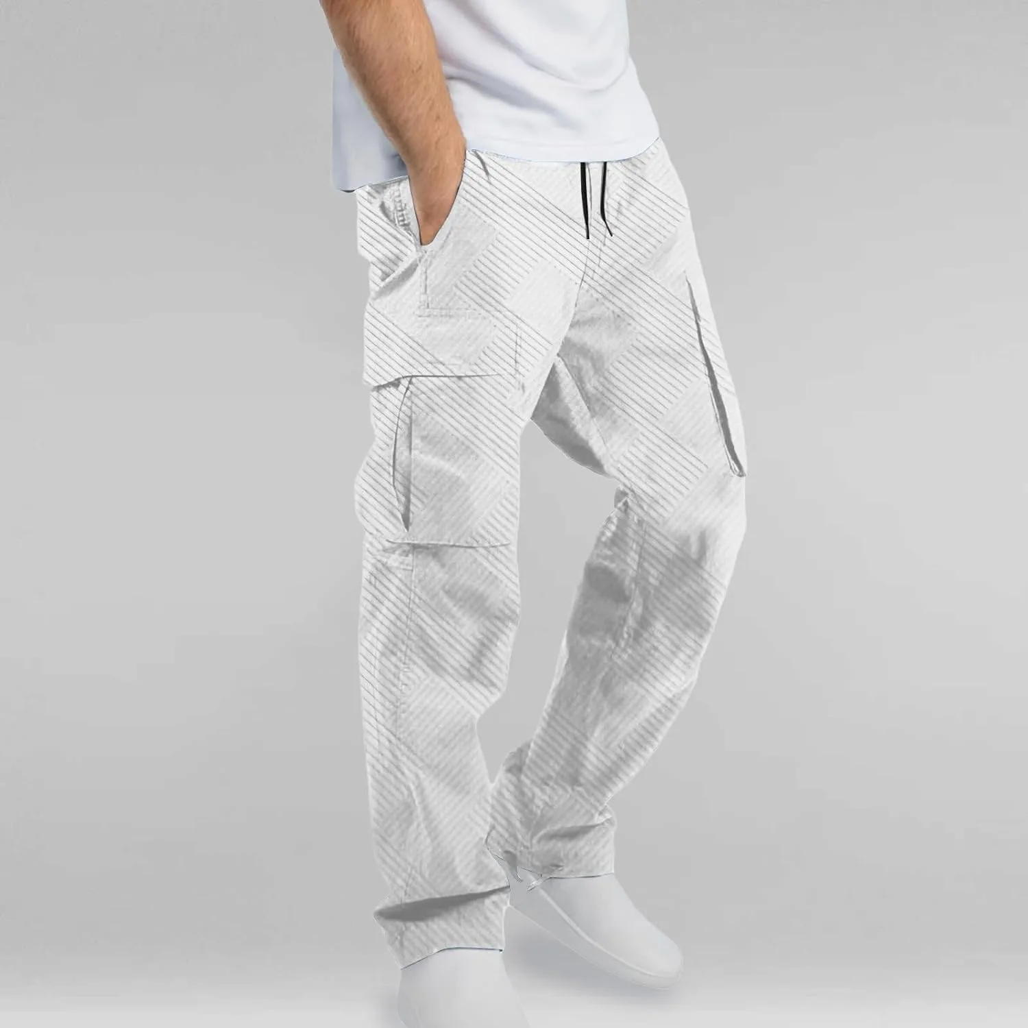 Aniywn Cargo Pants for Men Casual Baggy Work Hiking Pants Relax Fit Outdoor Big and Tall Workout Joggers with Multi Pockets