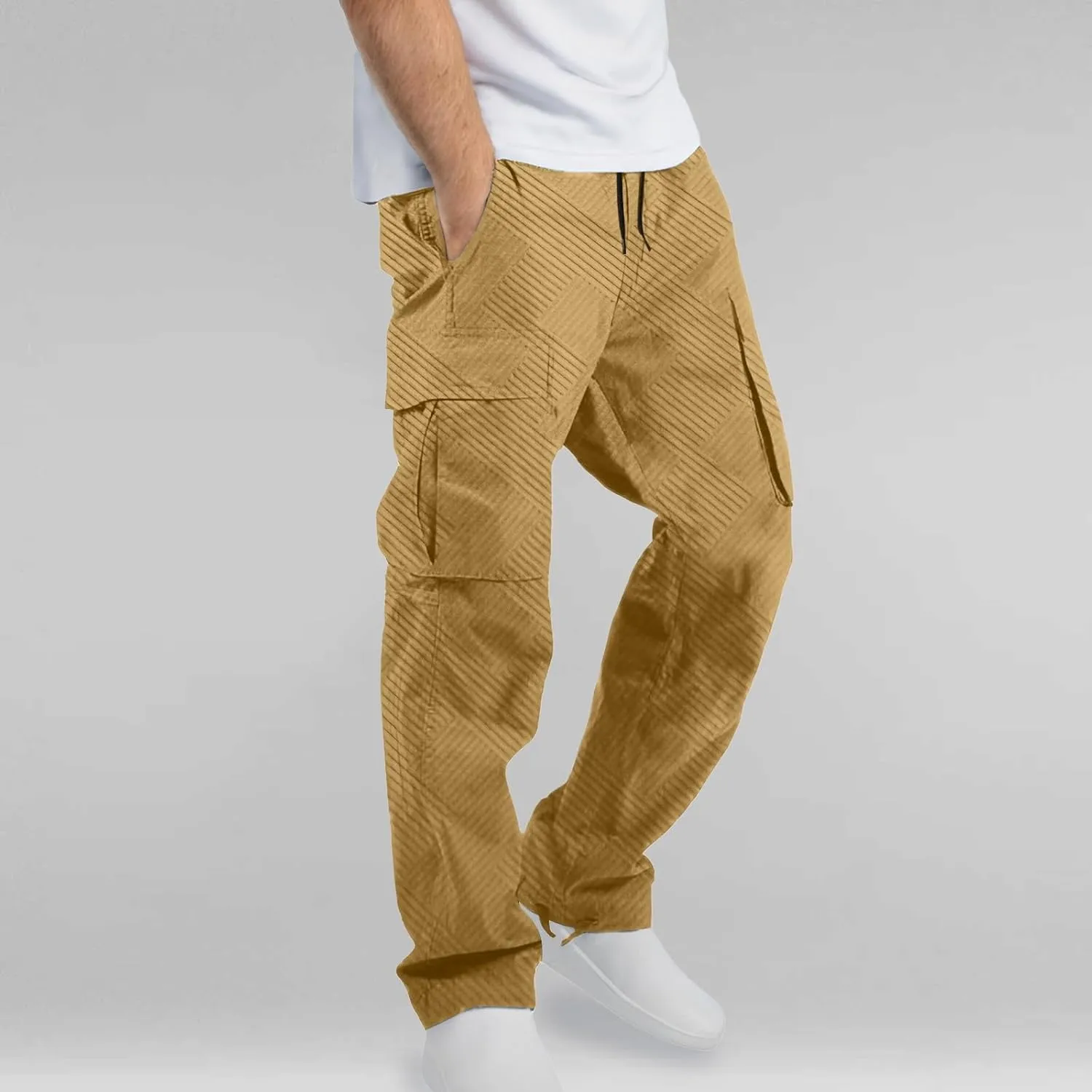Aniywn Cargo Pants for Men Casual Baggy Work Hiking Pants Relax Fit Outdoor Big and Tall Workout Joggers with Multi Pockets