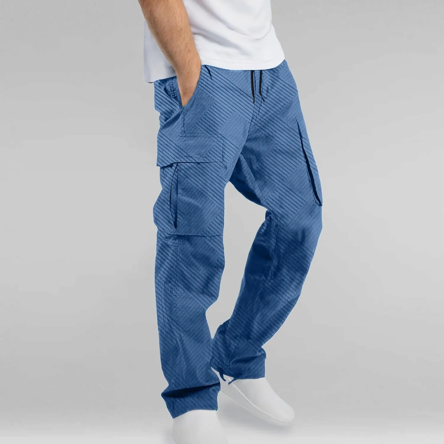 Aniywn Cargo Pants for Men Casual Baggy Work Hiking Pants Relax Fit Outdoor Big and Tall Workout Joggers with Multi Pockets