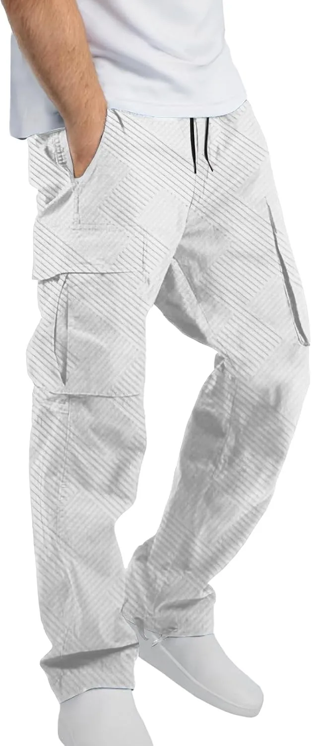 Aniywn Cargo Pants for Men Casual Baggy Work Hiking Pants Relax Fit Outdoor Big and Tall Workout Joggers with Multi Pockets