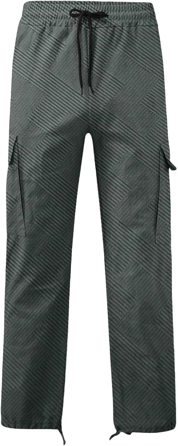 Aniywn Cargo Pants for Men Casual Baggy Work Hiking Pants Relax Fit Outdoor Big and Tall Workout Joggers with Multi Pockets