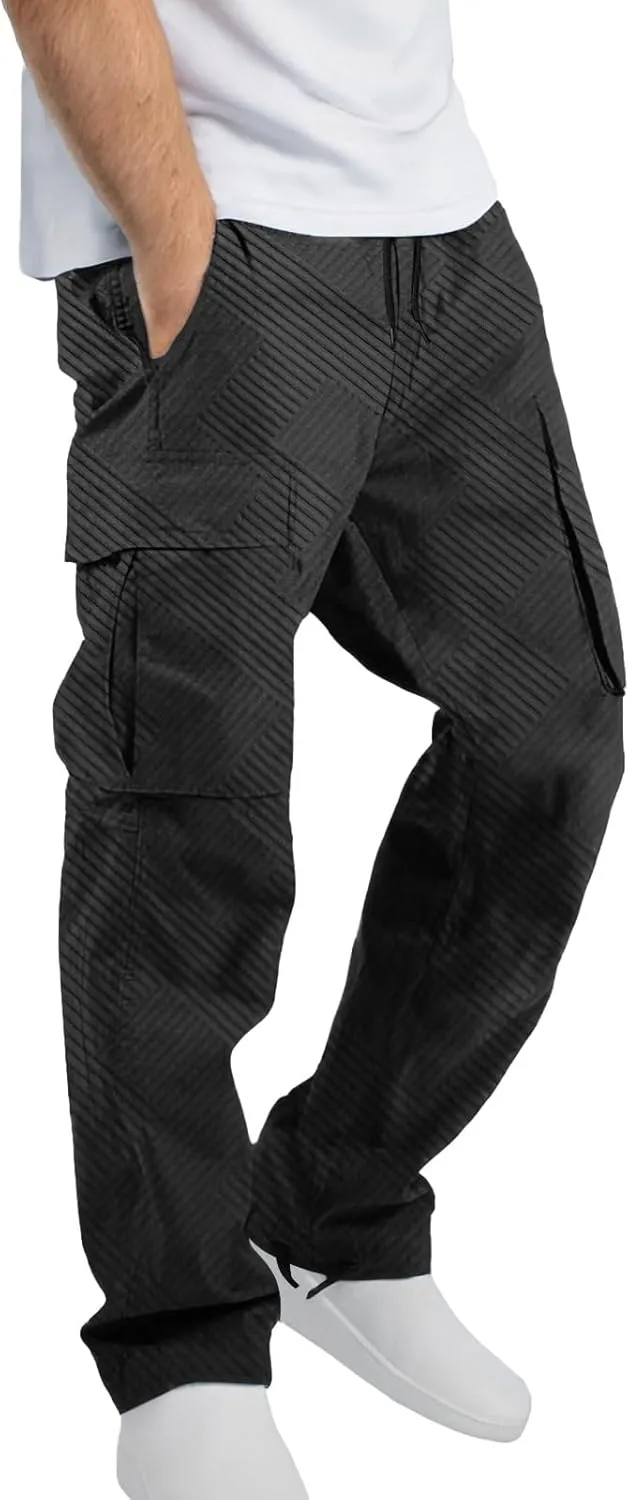 Aniywn Cargo Pants for Men Casual Baggy Work Hiking Pants Relax Fit Outdoor Big and Tall Workout Joggers with Multi Pockets