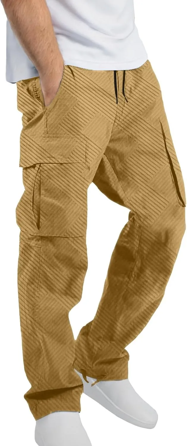 Aniywn Cargo Pants for Men Casual Baggy Work Hiking Pants Relax Fit Outdoor Big and Tall Workout Joggers with Multi Pockets