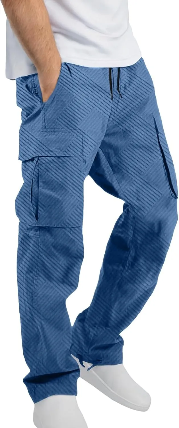 Aniywn Cargo Pants for Men Casual Baggy Work Hiking Pants Relax Fit Outdoor Big and Tall Workout Joggers with Multi Pockets