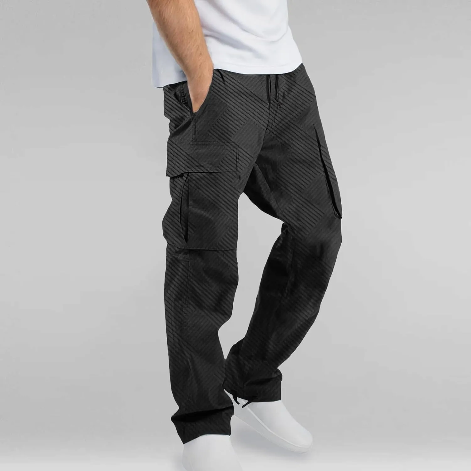 Aniywn Cargo Pants for Men Casual Baggy Work Hiking Pants Relax Fit Outdoor Big and Tall Workout Joggers with Multi Pockets