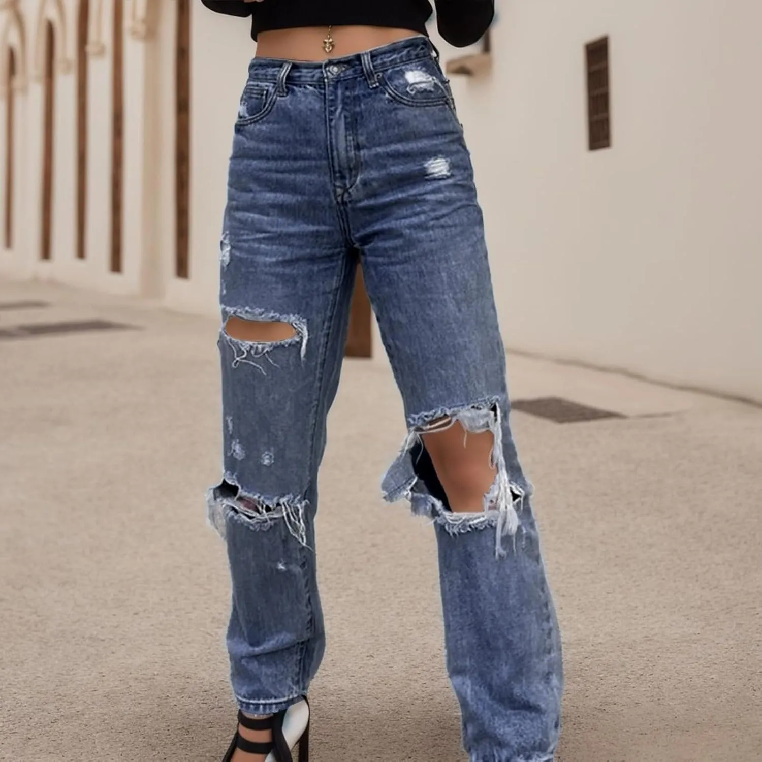 Baggy Jeans for Women,Women's Baggy Denim Pants High Waisted Y2K Wide Leg Hip Hop Boyfriend Jeans Streetwear Trousers