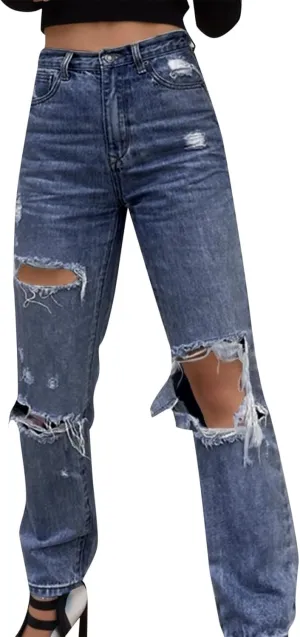 Baggy Jeans for Women,Women's Baggy Denim Pants High Waisted Y2K Wide Leg Hip Hop Boyfriend Jeans Streetwear Trousers