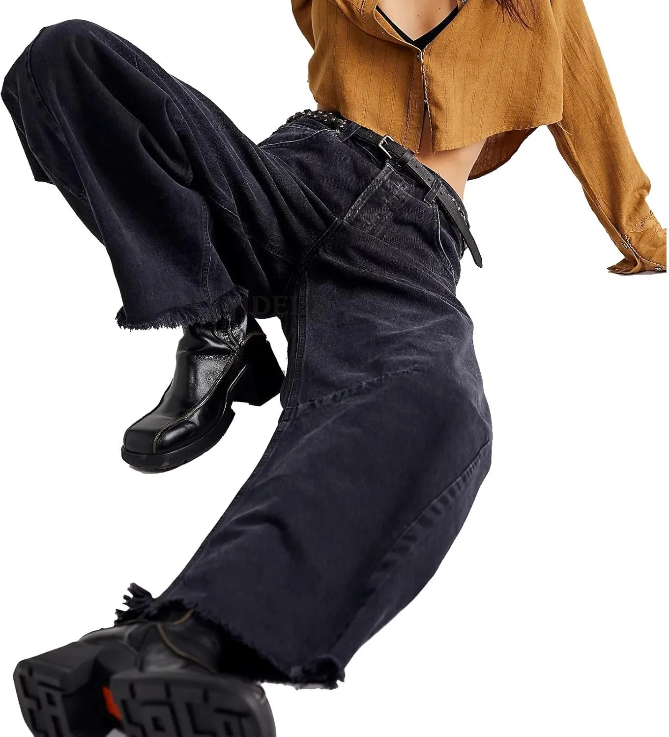 Barrel Leg Jeans Women Balloon Jeans,Women's Baggy Boyfriend Jeans Vintage Wide Leg Mid Rise Barrel Denim Ankle Pants