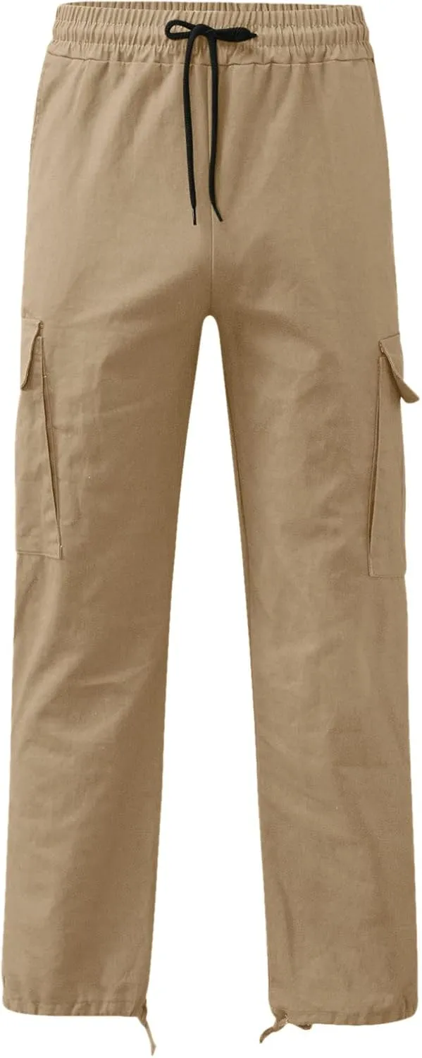 BIFUTON Men's Cotton Casual Sweatpants Yoga Athletic Lounge Trousers Elastic Cargo Jogger Straight Leg Pants with Pockets