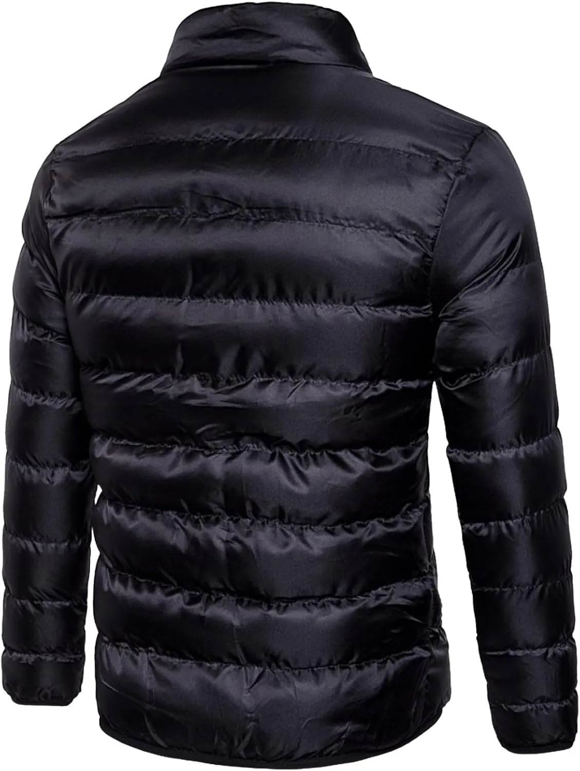 BIFUTON Winter Jackets for Men Lightweight Puffer Jacket Zip Up Quilted Jackets Stand Up Collar Packable Down Coat Jacket Top