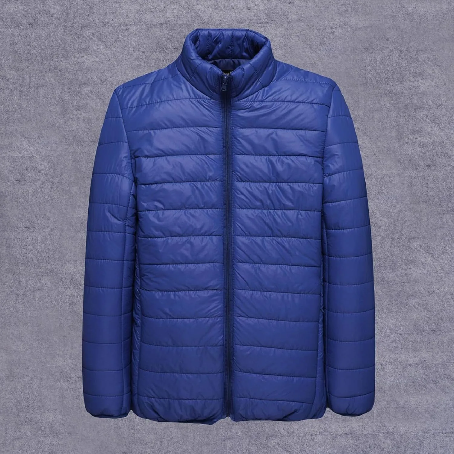 BIFUTON Winter Jackets for Men Lightweight Puffer Jacket Zip Up Quilted Jackets Stand Up Collar Solid Down Coat Jacket Tops