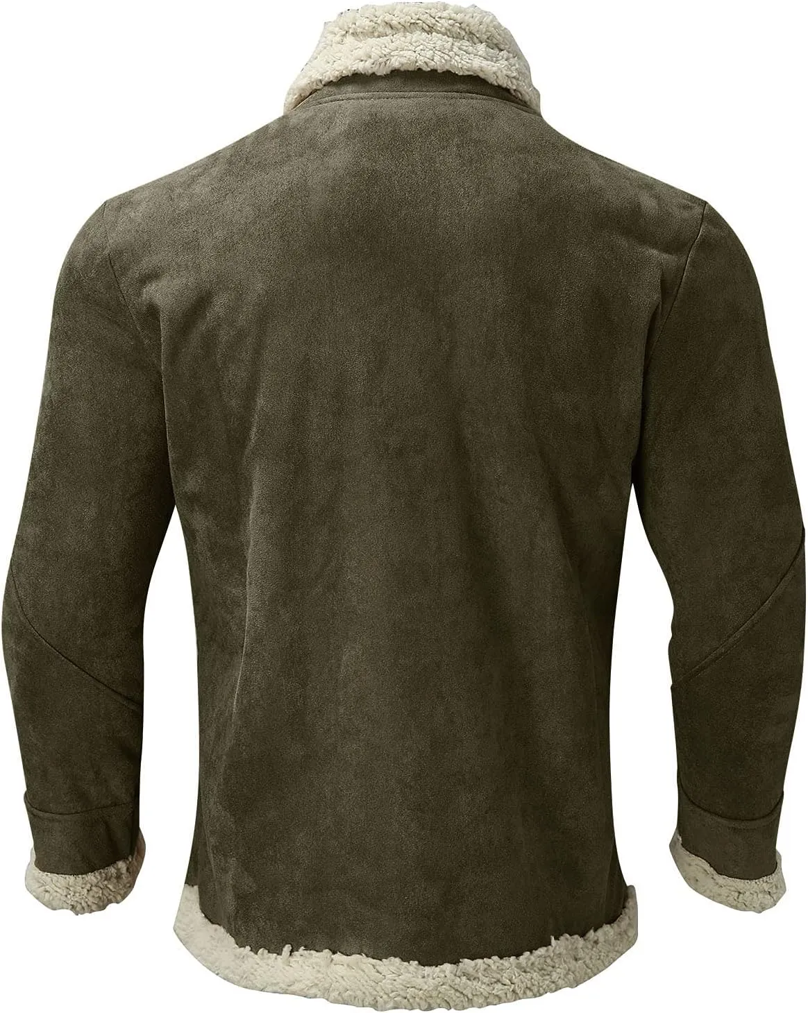 BIFUTON Winter Jackets for Men,Mens Pullover Winter Workout Faux Leather Lapel Jackets Fur Stand Collar Soft Warm Thick Coats