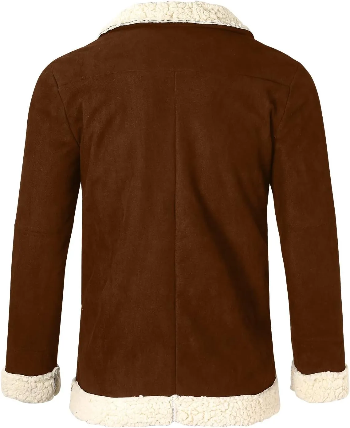 BIFUTON Winter Jackets for Men,Mens Pullover Winter Workout Faux Leather Lapel Jackets Fur Stand Collar Soft Warm Thick Coats