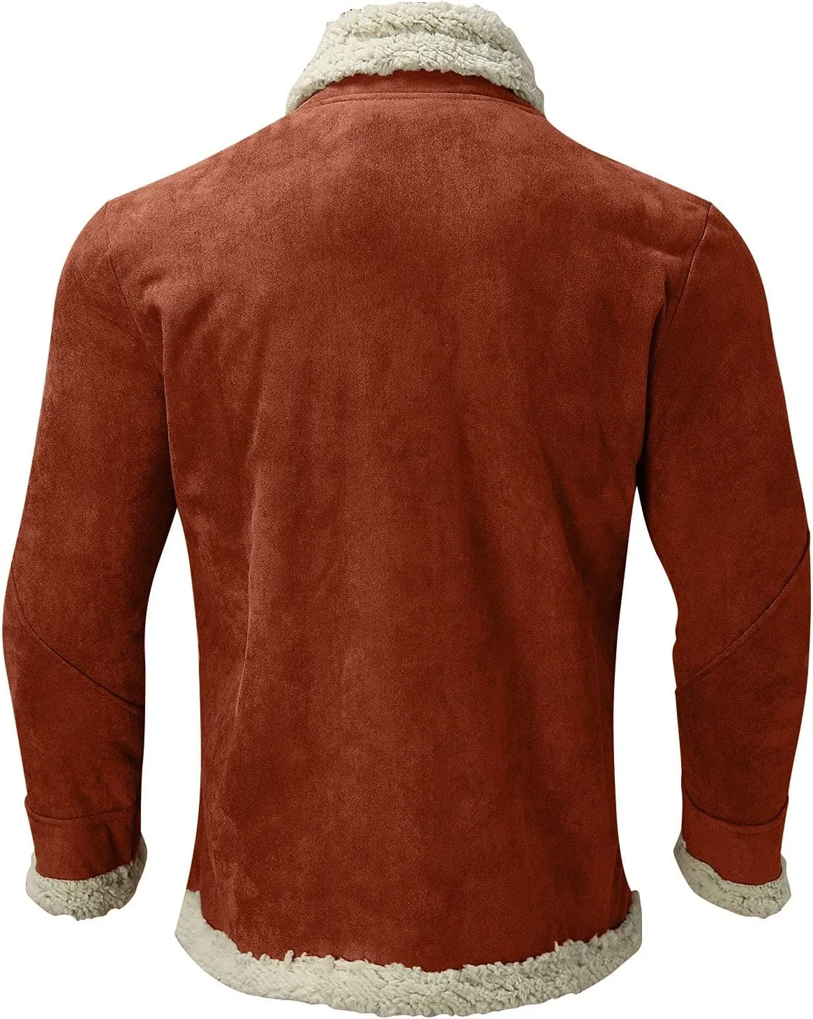 BIFUTON Winter Jackets for Men,Mens Pullover Winter Workout Faux Leather Lapel Jackets Fur Stand Collar Soft Warm Thick Coats