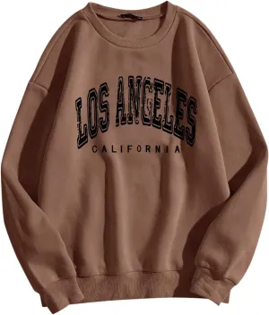 California Sweatshirts for Women Crewneck Letter Graphic Vacation Shirt Long Sleeve Sweatshirts