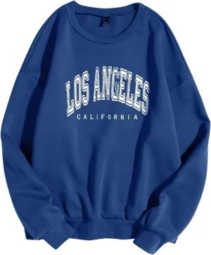 California Sweatshirts for Women Crewneck Letter Graphic Vacation Shirt Long Sleeve Sweatshirts