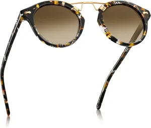 CARFIA Double Bridge Small Acetate Sunglasses for Women Polarized, Retro Metal Brow Ladies Sunnies Fashion Round Eyewears