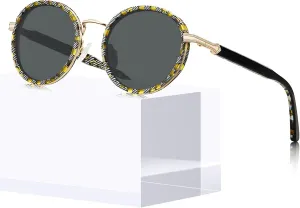 CARFIA Unique Metal Combine Acetate High-End Designer Polarized Womens Sunglasses CA1951