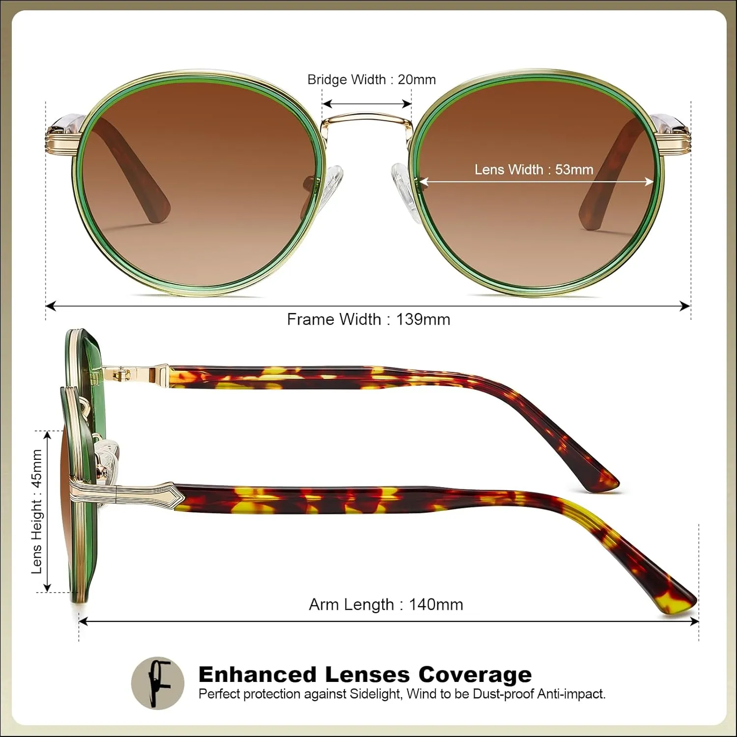 CARFIA Unique Metal Combine Acetate High-End Designer Polarized Womens Sunglasses CA1951