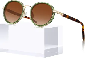 CARFIA Unique Metal Combine Acetate High-End Designer Polarized Womens Sunglasses CA1951