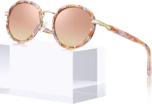 CARFIA Unique Metal Combine Acetate High-End Designer Polarized Womens Sunglasses CA1951