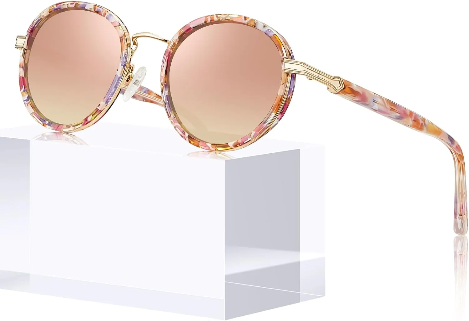 CARFIA Unique Metal Combine Acetate High-End Designer Polarized Womens Sunglasses CA1951