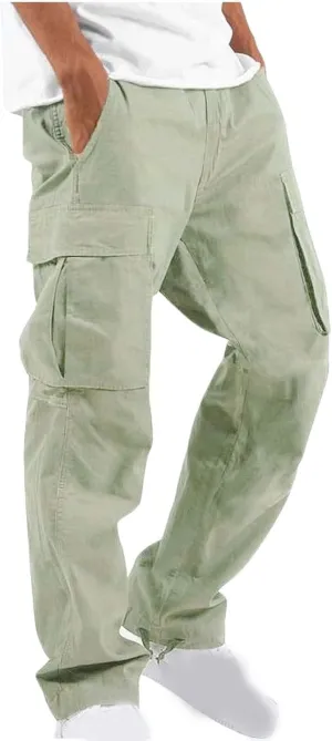 Cargo Pants for Men Casual Baggy Work Hiking Pants Relax Fit Outdoor Big and Tall Workout Joggers with Multi Pockets