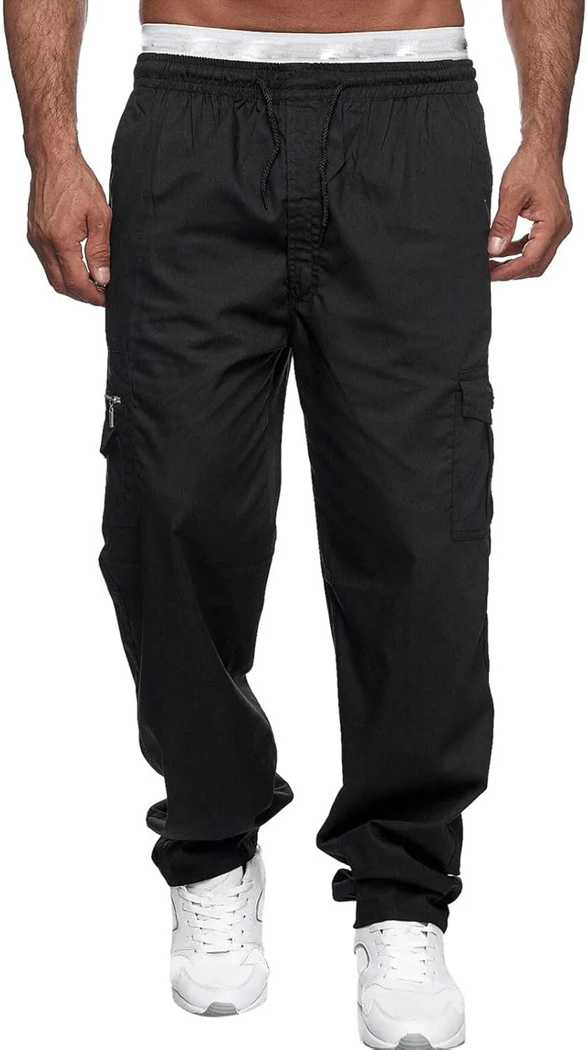 Cargo Pants for Men Relaxed Fit Mens Cargo Pants Comfortable Basic Pants Sport Daily Workout Pants Mens Baggy Joggers
