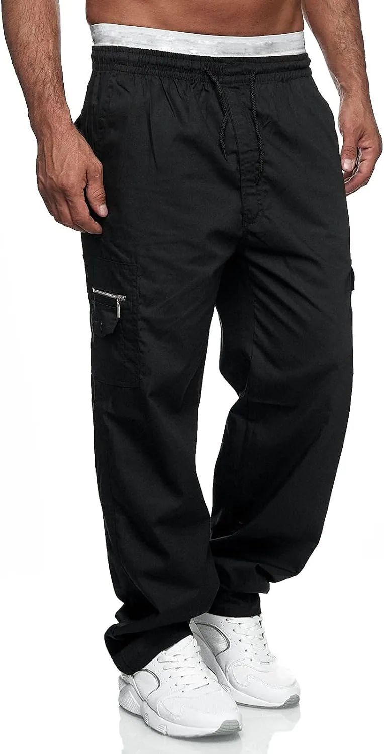Cargo Pants for Men Relaxed Fit Mens Cargo Pants Comfortable Basic Pants Sport Daily Workout Pants Mens Baggy Joggers