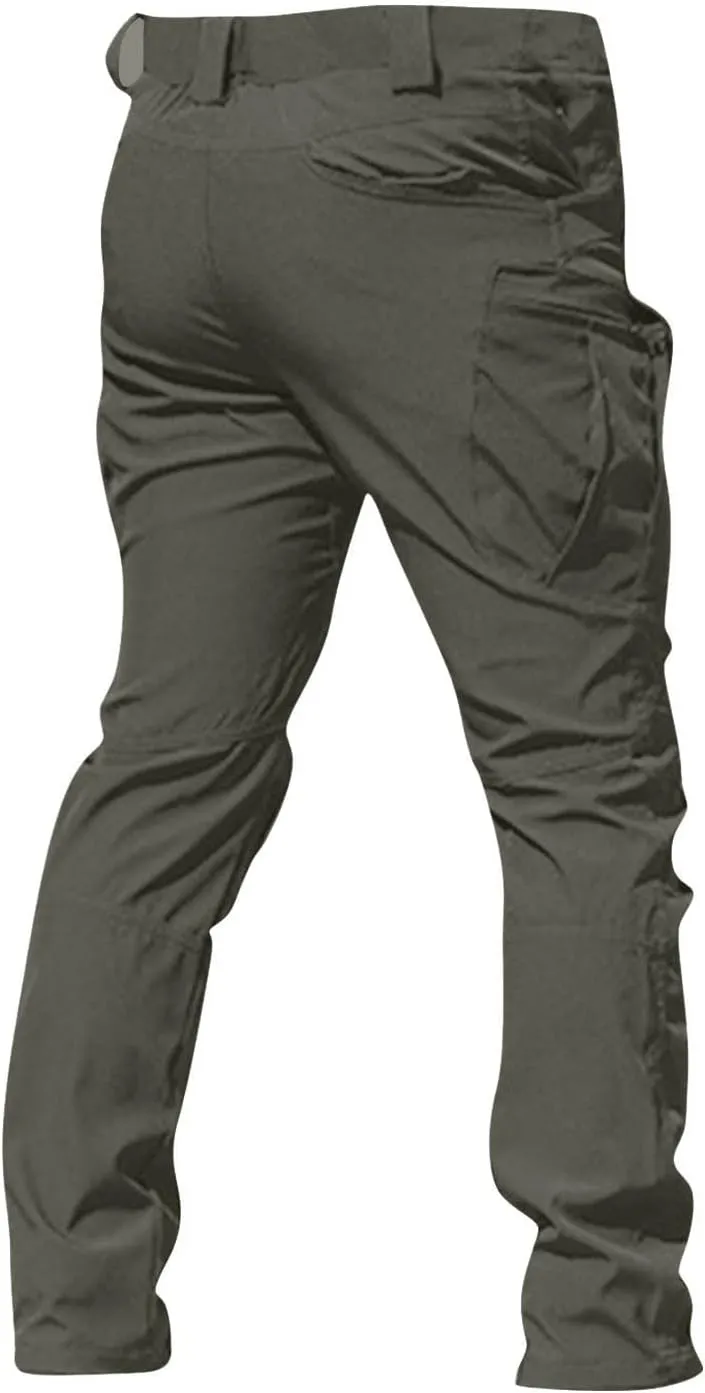 Cargo Pants for Men Stretch Button Waist Tactical Pants Relaxed Fit Lightweight Tapered Sweatpants with Pockets