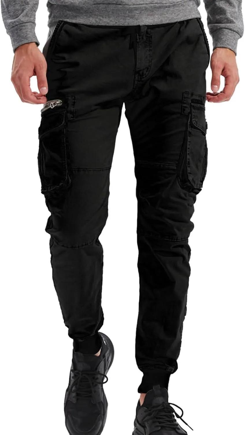 Cargo Pants Men Joggers Joggers with Zipper Pockets Camo Long Johns for Men Green Khaki Pants Mens Black Workout