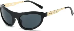 Cat Eye Women Sunglasses Vintage Unique Metal Hollow Circle Legs Shades UV400 Men Fashion Leopard Blue Sun Glasses