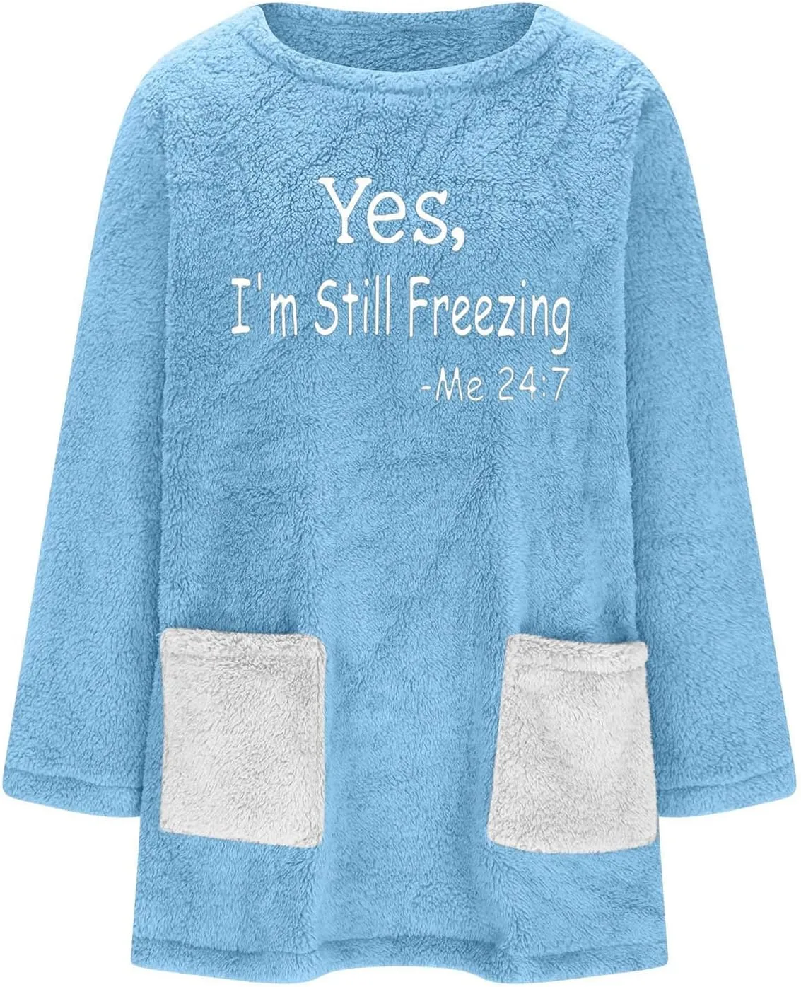 Ceboyel Womens Fleece Lined Sweatshirts Sherpa Fuzzy Sweater Long Sleeve Cute Tops Pullover Warm Winter Trendy Clothing