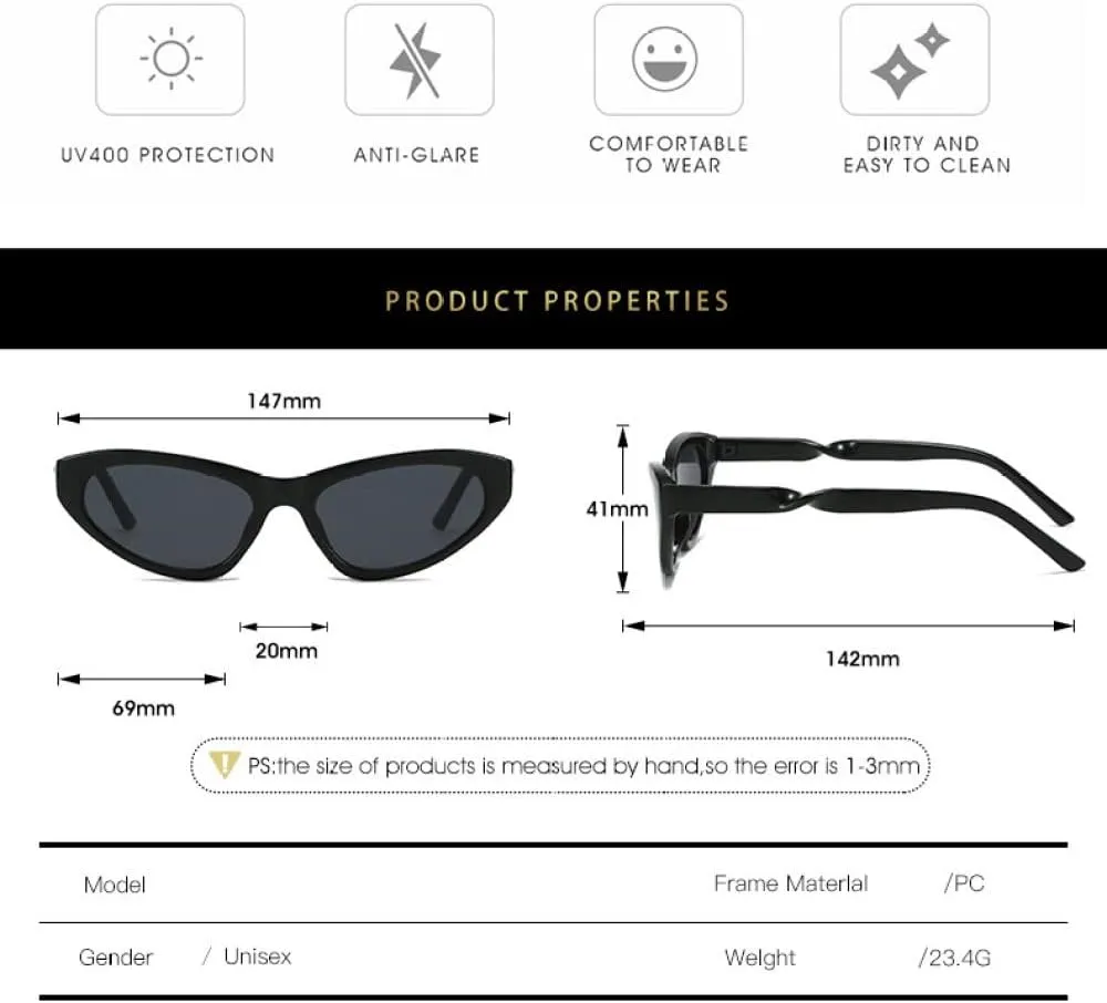 CGZWFERA-Punk Style Sunglasses For Women Vintage Triangle Small Cat Eye Gradient Sun Glasses Female Eyewear Shades