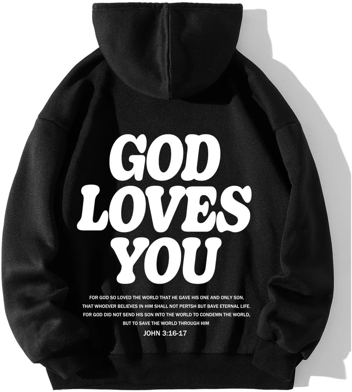 Christian Hoodies for Men Women Bible Verse Letter Graphic Printed Hoodies Casual Drawstring Long Sleeve Tops with Pockets
