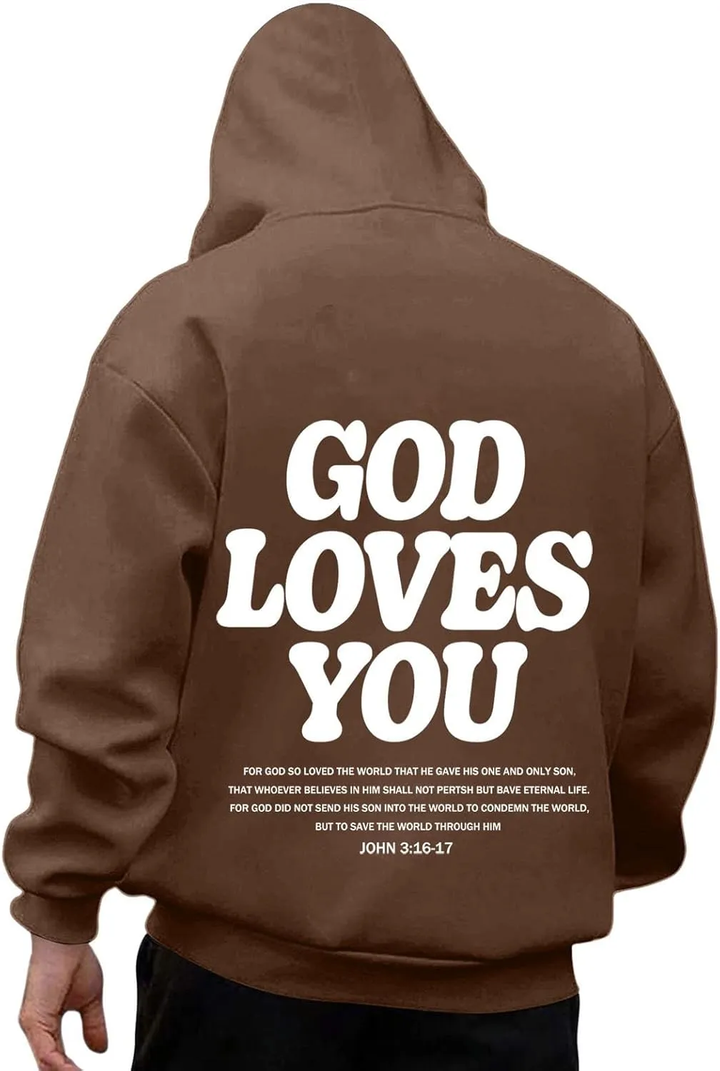 Christian Hoodies for Men Women Bible Verse Letter Graphic Printed Hoodies Casual Drawstring Long Sleeve Tops with Pockets
