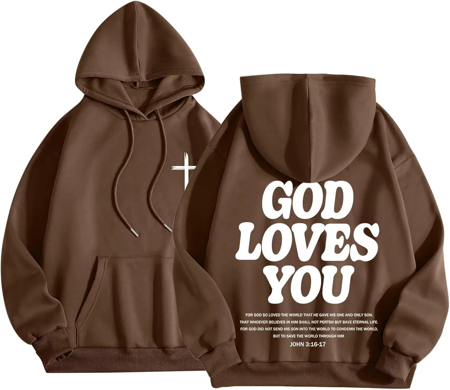 Christian Hoodies for Men Women Bible Verse Letter Graphic Printed Hoodies Casual Drawstring Long Sleeve Tops with Pockets