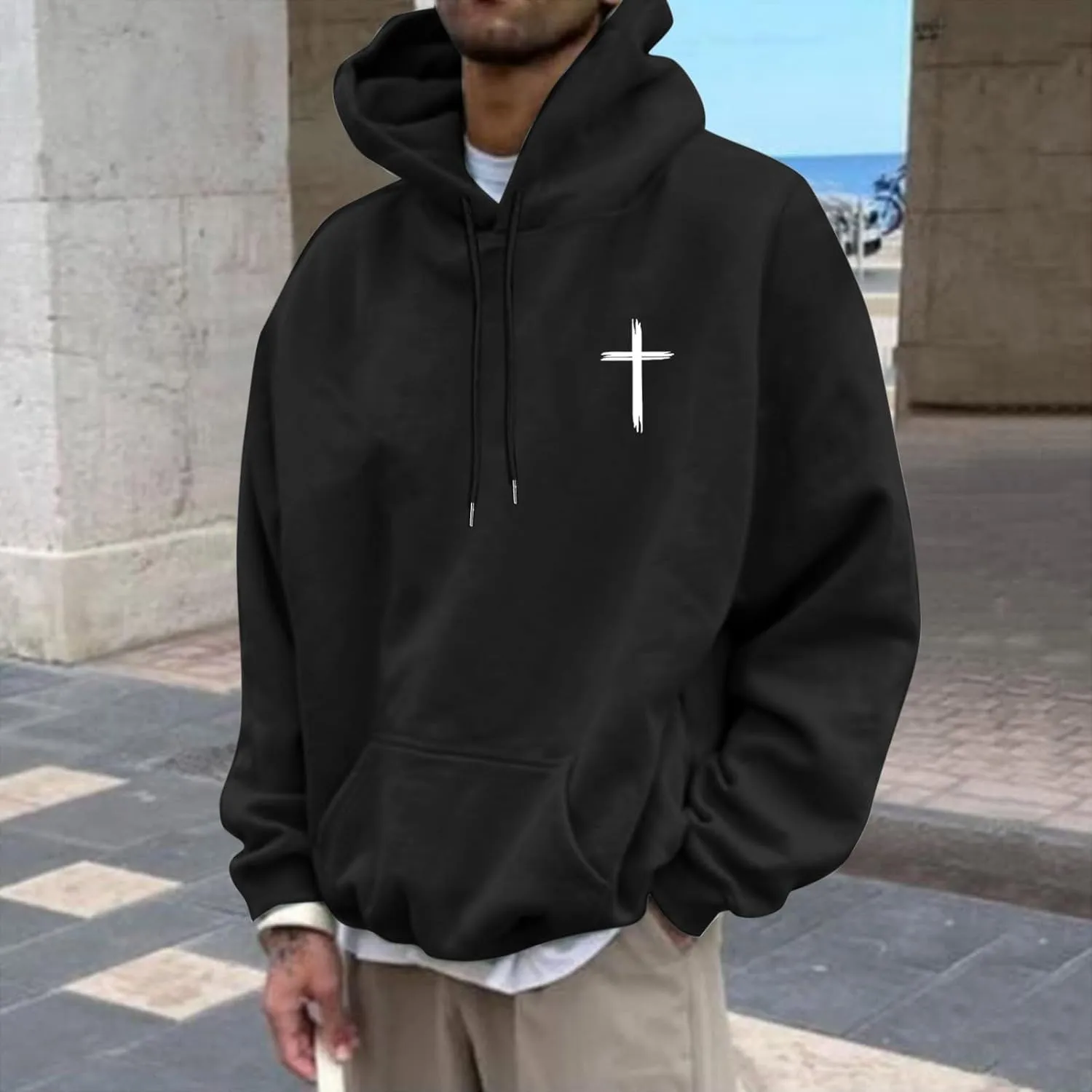 Christian Hoodies for Men Women Bible Verse Letter Graphic Printed Hoodies Casual Drawstring Long Sleeve Tops with Pockets