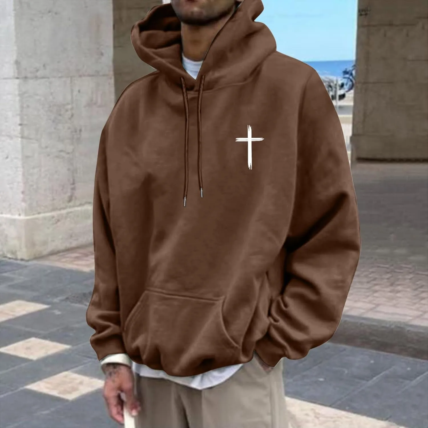 Christian Hoodies for Men Women Bible Verse Letter Graphic Printed Hoodies Casual Drawstring Long Sleeve Tops with Pockets
