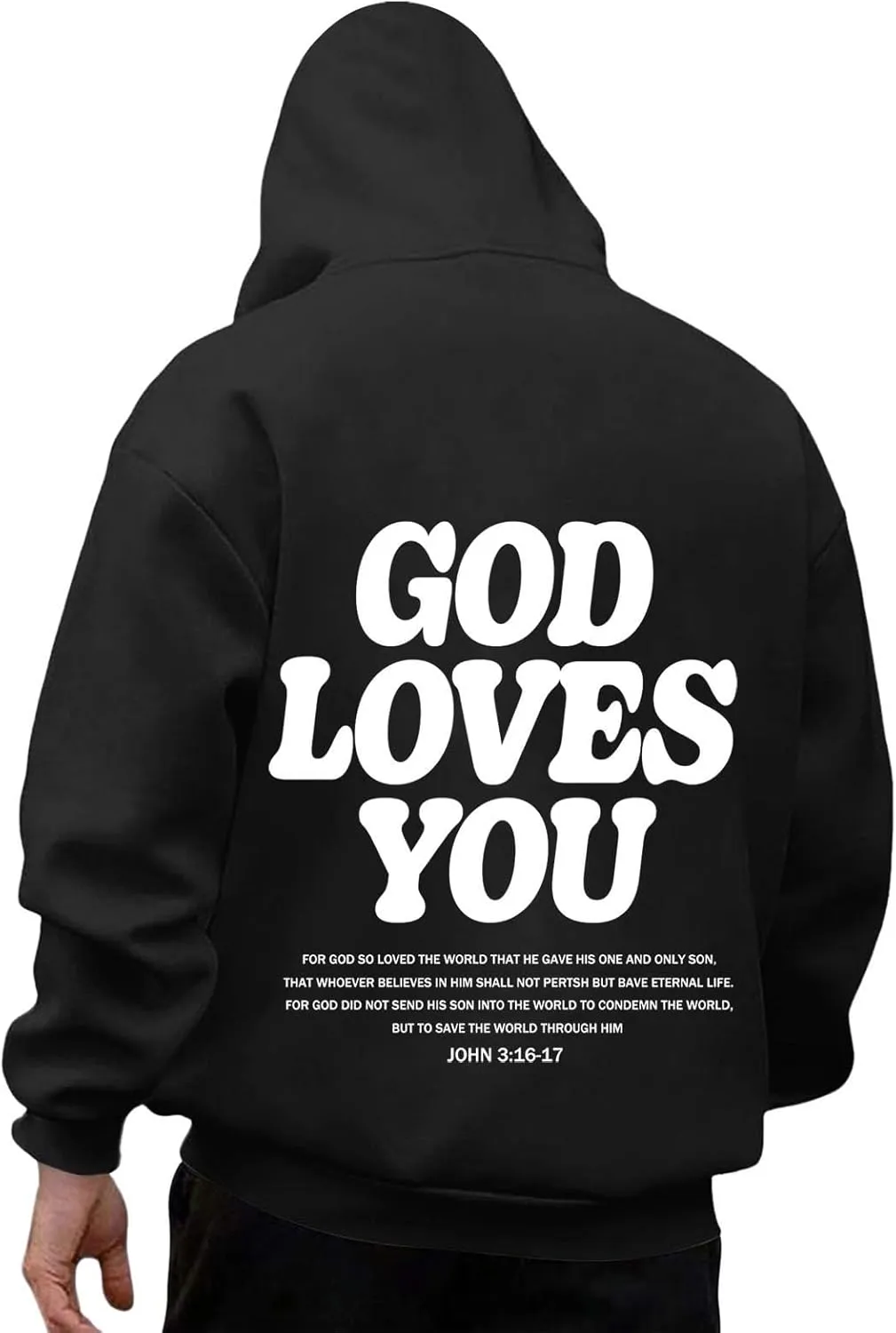 Christian Hoodies for Men Women Bible Verse Letter Graphic Printed Hoodies Casual Drawstring Long Sleeve Tops with Pockets
