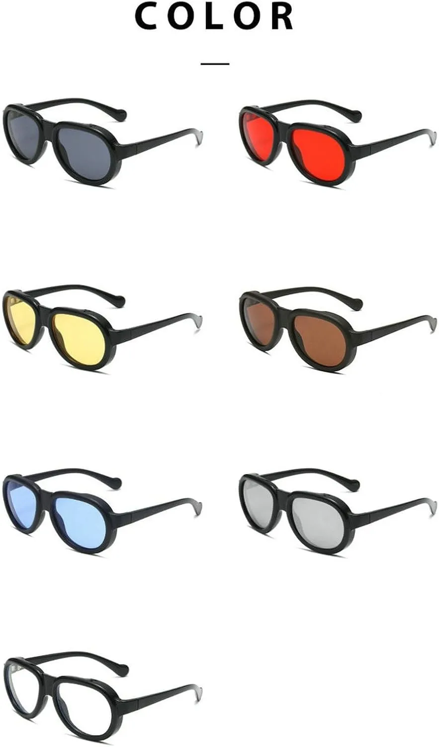 COTIA Fashion Pilot Sunglasses for Women Men Vintage Oval Shades Classic Cat Eye Y2K Punk Outdoor Sun Glasses