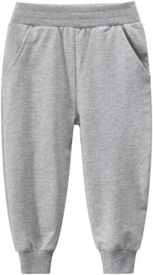 Cotton Casual Sweatpants Girls Elastic Waist Side Pockets Yellow Joggers Loose Fit Soft Cotton Blend Activewear Sports